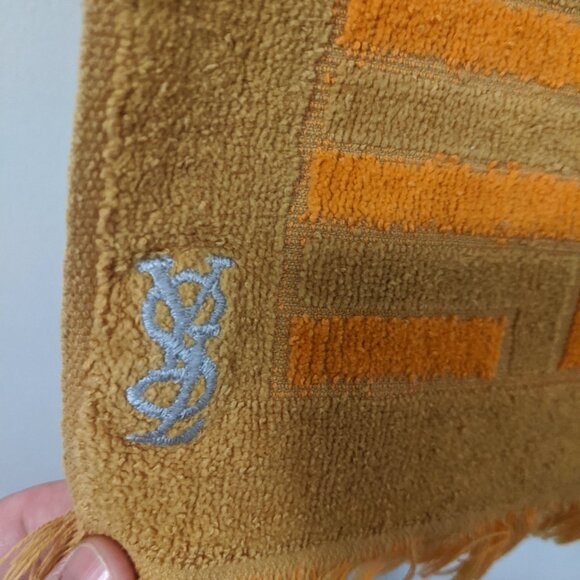 Vintage designer cotton Yves Saint Laurent hand towel, mid-century style - Picture 5 of 6